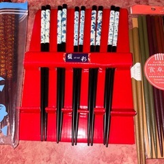 GY1118 箸まとめ売り　藍彩　食卓彩飾　の画像