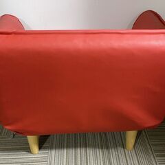 M615 セルタンリクライニング1人掛けソファ カウチソファ  PVCレッド 美品の画像