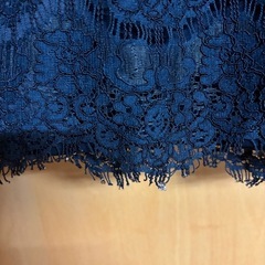 ネイビー レース ひざ丈スカートの画像