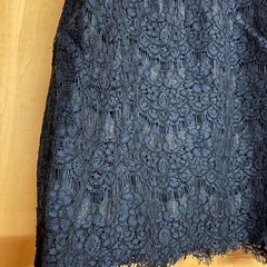 ネイビー レース ひざ丈スカートの画像