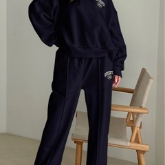 レディース　裏起毛　セットアップ　2組セット　ライトグレー　ネイビーの画像