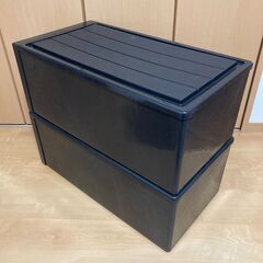 衣装ケース 2個セット 幅39×奥行74cm 収納ケース ロングチェスト 引き出し式 クローゼット押入れ収納 ワイド 積み重ね 収納家具 シンプルデザインの画像