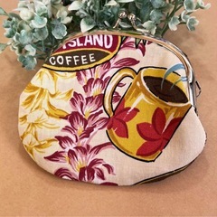 🏝️【ハンドメイド】ハワイアン柄のがま口ポーチ (小銭入れ/小物入れ)の画像