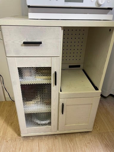 食器棚レンジ台カウンター (みかん) 青砥の収納家具《食器棚、キッチン