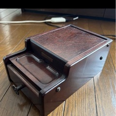 鏡付き　木製裁縫箱 アンティークの画像