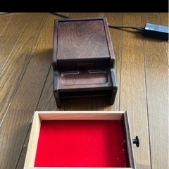 鏡付き　木製裁縫箱 アンティークの画像