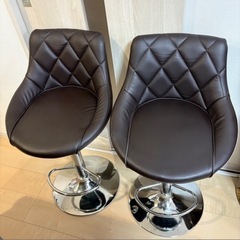 カウンターチェア 2脚セット ハイチェア バーチェア 昇降 / 1脚のみ可能の画像