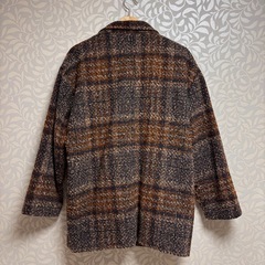 チェックコート　ブラウンの画像