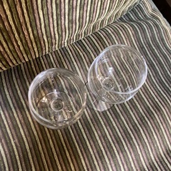 小さめワイングラス 透明 2個の画像