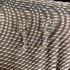小さめワイングラス 透明 2個の画像