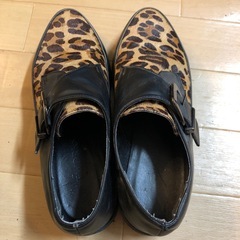 ヒョウ柄　　厚底ローファーの画像