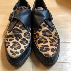 ヒョウ柄　　厚底ローファーの画像
