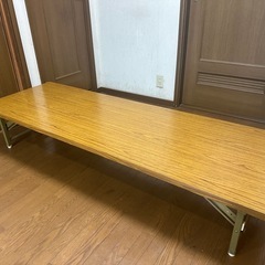 長テーブル　4個　180×60×33　折りたたみ会議デスク 木目 会議机 長机 ミーティングの画像