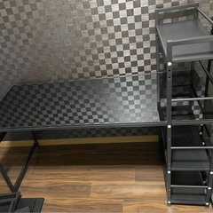 LOWYA  デスク 幅140 ガラス天板 約26kg ブラック の画像