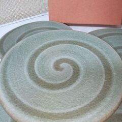 未使用　特選京都たち吉　青雲　渦潮　小皿　5枚セット　銘々皿　貫入の画像