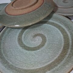 未使用　特選京都たち吉　青雲　渦潮　小皿　5枚セット　銘々皿　貫入の画像