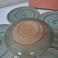 未使用　特選京都たち吉　青雲　渦潮　小皿　5枚セット　銘々皿　貫入の画像