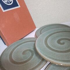 未使用　特選京都たち吉　青雲　渦潮　小皿　5枚セット　銘々皿　貫入の画像