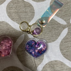 キラキララメ入りキーホルダー2個の画像