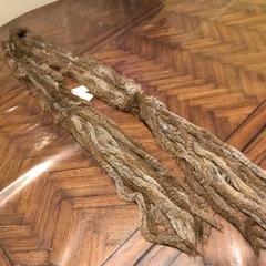 ★サイズ: 8cmX220cm★ラビットリアルファー★本毛皮★ラビットヤーン ★ブラウンの画像