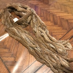 ★サイズ: 8cmX220cm★ラビットリアルファー★本毛皮★ラビットヤーン ★ブラウンの画像