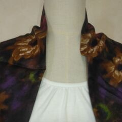 ストール　ブラック×花⑤の画像