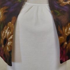 ストール　ブラック×花⑤の画像