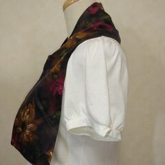 ストール　ブラック×花⑤の画像