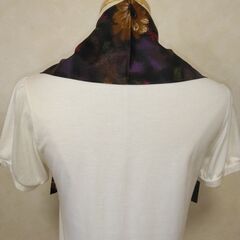 ストール　ブラック×花⑤の画像