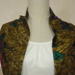 ストール　ゴールド×花の画像