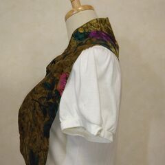 ストール　ゴールド×花の画像