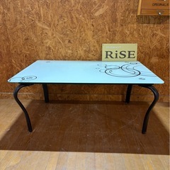 K1705 ニトリ NITORI ガラステーブル ローテーブル 猫足の画像