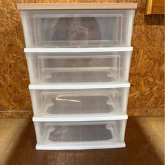 K1708 ウッドトップ チェスト4段 収納ケース 衣装ケースの画像