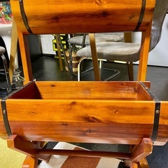 樽型 ディスプレイ 木製 棚 プランター ラック 飾り棚 の画像