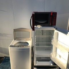 冷蔵庫　洗濯機　電子レンジ　3点セット　配達可能
の画像