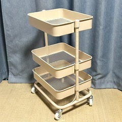 高さ調節ができるスチールワゴン トロリ4 コンパクト ニトリの画像