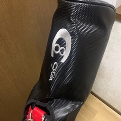 cyulaスタンドゴルフバッグ 黒/赤の画像