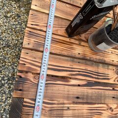 【引き取り限定】焼き加工センターテーブル／ウレタンニス2回塗り仕上げ／DIY家具の画像