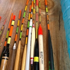 大量の棒ウキ、ケース付き
の画像