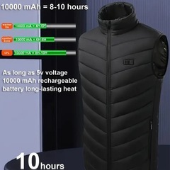 新品未使用 電熱ベスト ヒーターベスト ヒーター15枚内蔵ベスト 加熱ベスト ヒーター15枚内蔵 電熱ジャケット 前後独立温度設定の画像