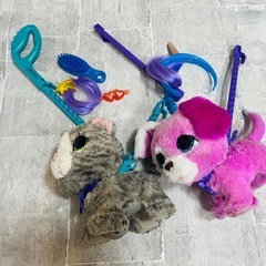 ファーリアル　お散歩猫、犬　２体セットの画像