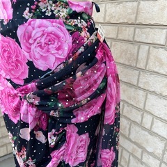 社交ダンス　スカート　バラ柄　新品の画像