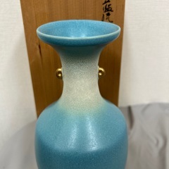 たち吉　藍　花入　青色グラデーション　陶器　花瓶の画像