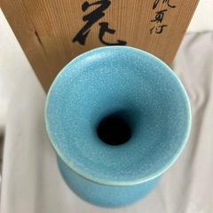 たち吉　藍　花入　青色グラデーション　陶器　花瓶の画像