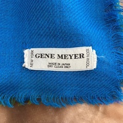 GENE MEYER大判ショール大判ストール大判スカーフ大判マフラーブルー青色WOOLウール毛100％縦140センチ横142センチ日本製国産国内製 メイドインジャパンmadeinjapanレディース女性用婦人womenメンズmen男性用紳士ユニセックス男女兼用の画像