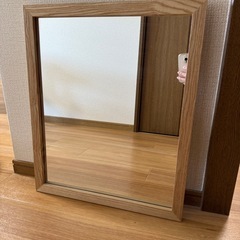 ウォールミラー　木目　　　の画像