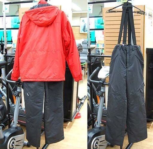 SPALDING スキーウェア 上下セット LLサイズ レッド×ブラック メンズ