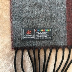 V.FRAAS ヴィフラースCASHMINKマフラーショール ストール スカーフパープル紫色グレイグレー灰色縦163センチ横35.5センチドイツ製メンズmen’s男性用紳士レディースlady's LADYS女性用婦人ウィメンズwomen’sユニセックス男女兼用の画像