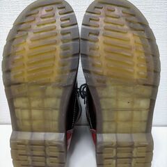 赤黒バイカラー レザーブーツ メンズ 8ホール系 THE ORIGINAL クリアソール ユーズド加工 編み上げ UK系 ファッション 古着系 個性派　251119-2Aの画像