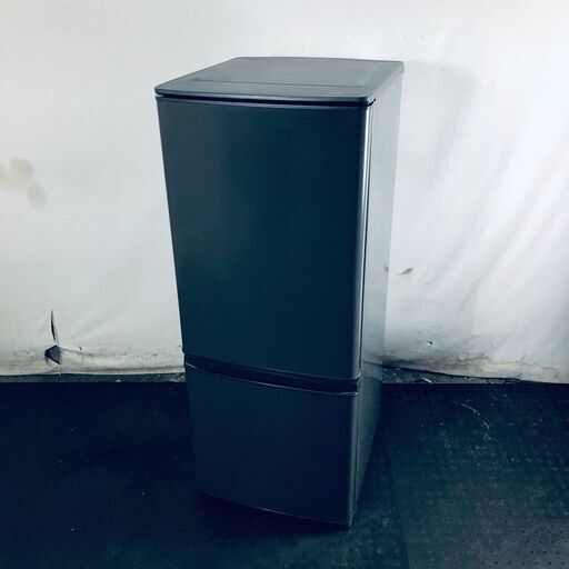 ID:rd24523 三菱 MITSUBISHI 冷蔵庫 一人暮らし 中古 2021年製 2ドア 146L マットチャコール ファン式 右開き MR-P15G-H  【リユース品：状態A】【送料無料】【設置費用無料】